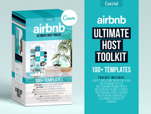 100+ Ultimate Airbnb Host Marketing Template Bundle (coastal)