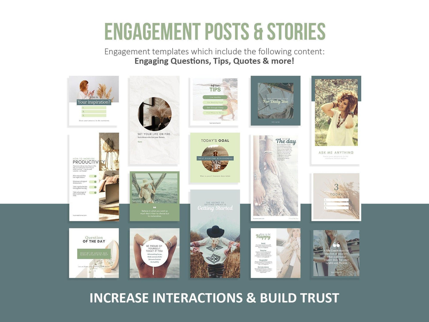 150 Life Coach Instagram Templates For Social Media (green)