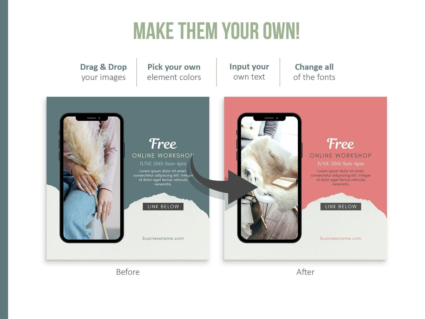 150 Life Coach Instagram Templates For Social Media (green)