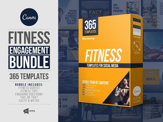 365 Fitness Instagram Template Bundle For Social Media (mustang)