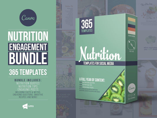 365 Nutrition Instagram Template Bundle For Social Media (multi)