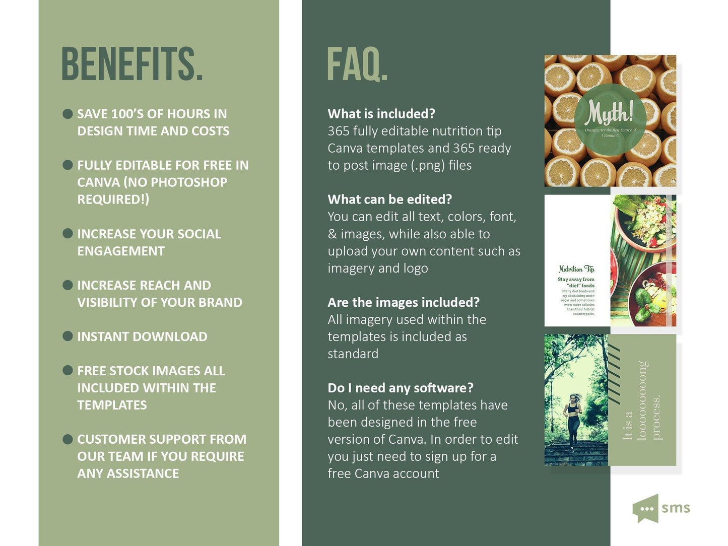 365 Nutrition Instagram Template Bundle For Social Media (olive)