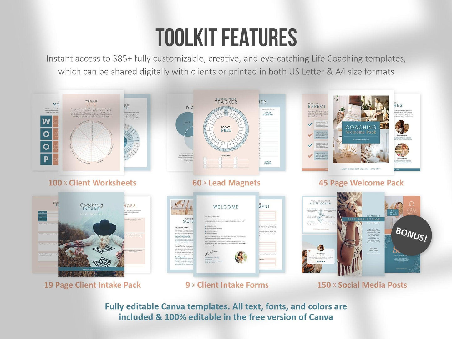 385+ Life Coaching Client Onboarding Toolkit (teal)