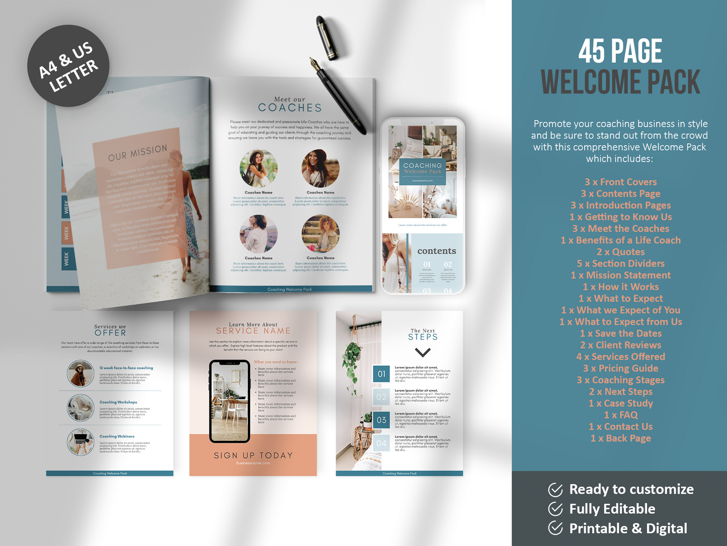 385+ Life Coaching Client Onboarding Toolkit (teal)