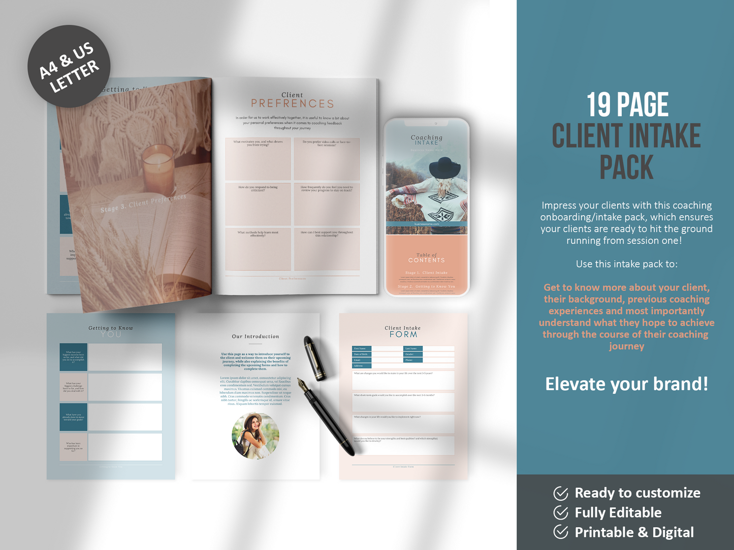 385+ Life Coaching Client Onboarding Toolkit (teal)