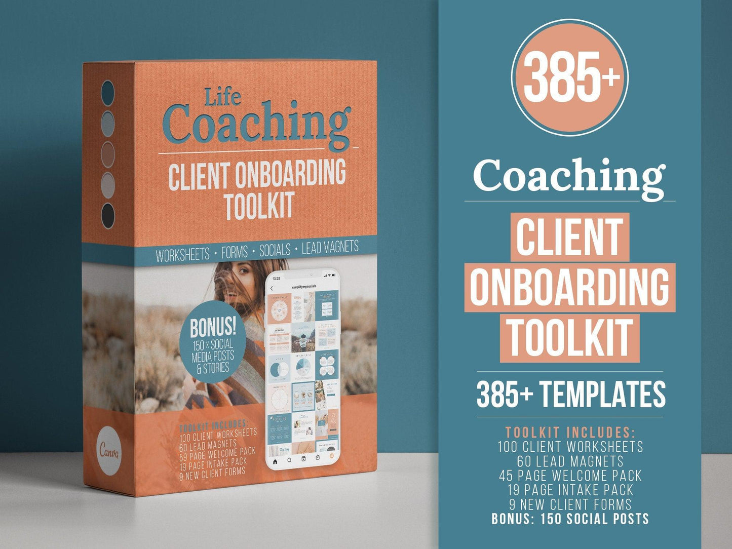 385+ Life Coaching Client Onboarding Toolkit (teal)