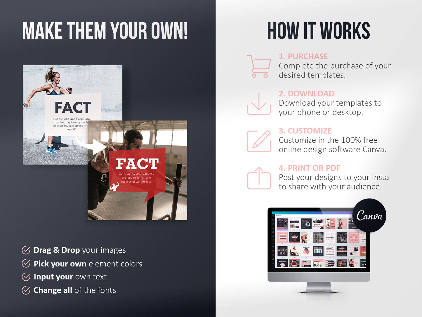 420 Fitness Instagram Post Templates (blush)