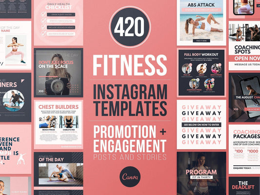 420 Fitness Instagram Post Templates (blush)