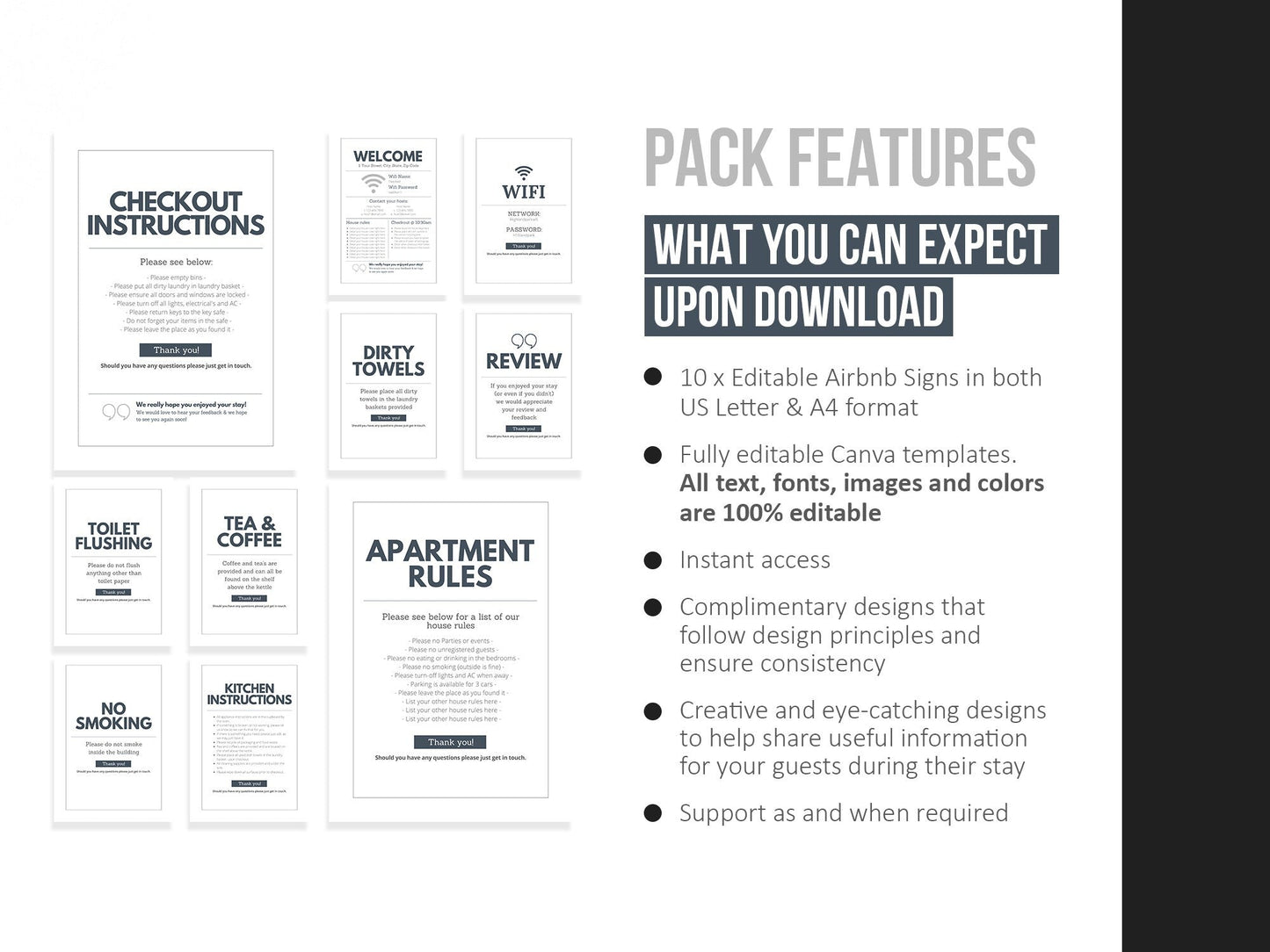 Airbnb Host Posters & Signage Bundle (city)