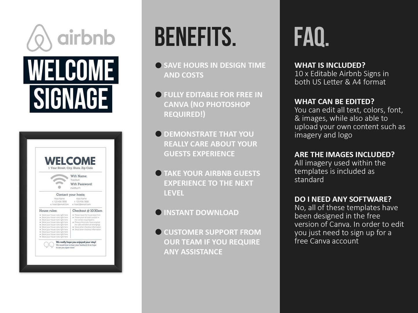 Airbnb Host Posters & Signage Bundle (city)