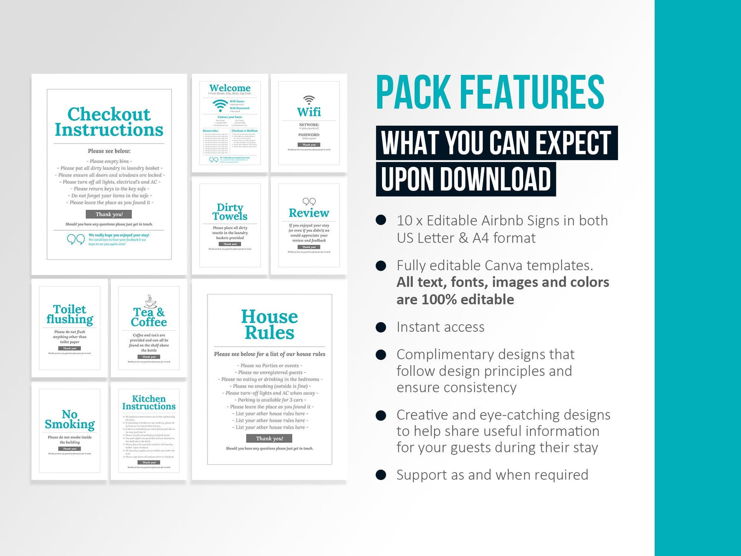 Airbnb Host Posters & Signage Bundle (coastal)