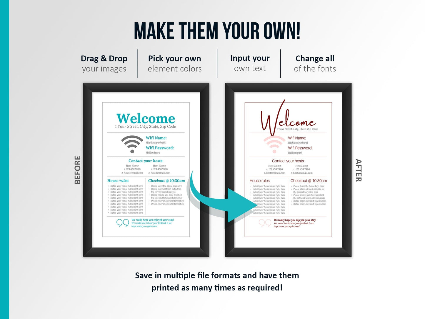 Airbnb Host Posters & Signage Bundle (coastal)