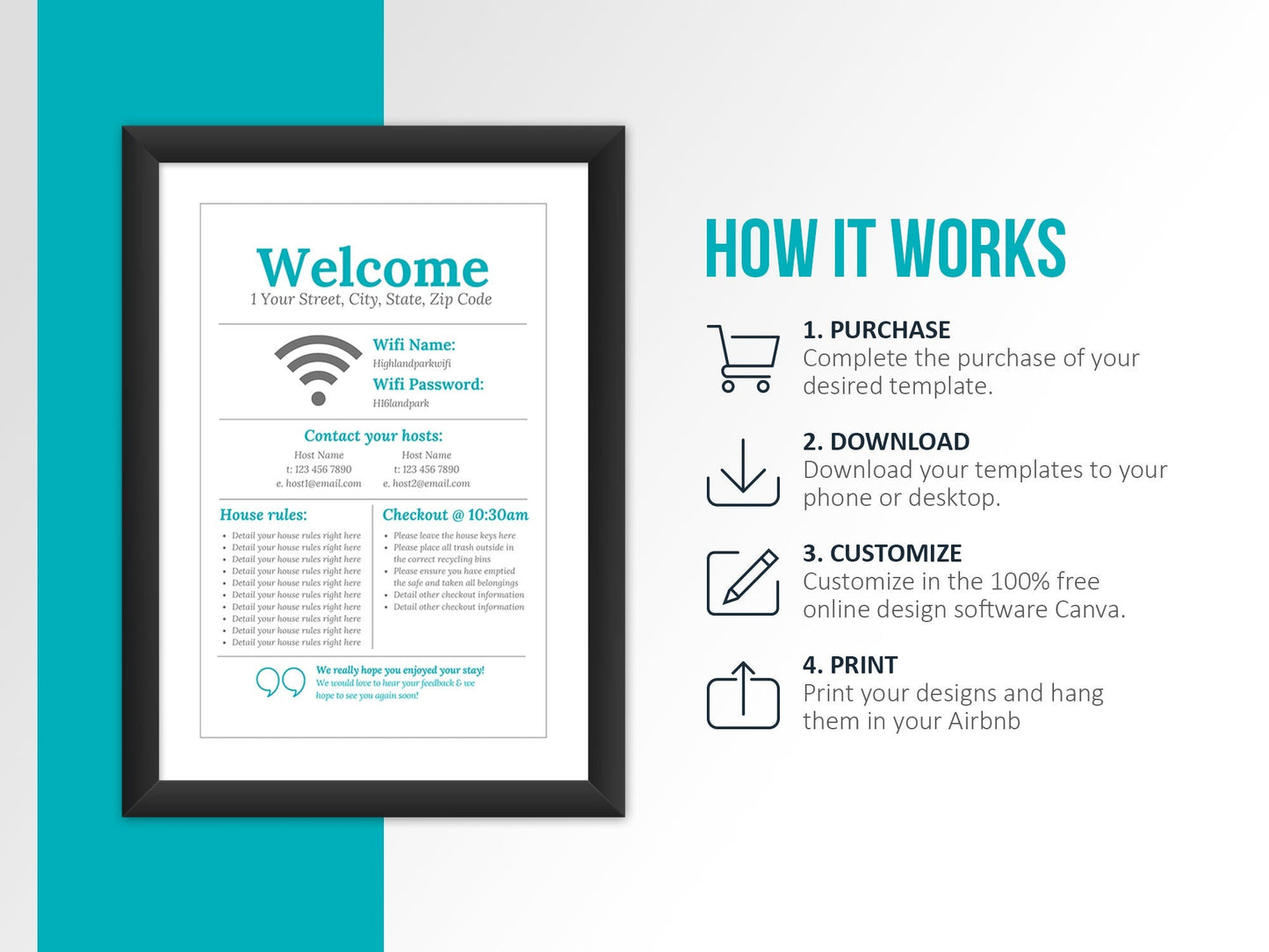 Airbnb Host Posters & Signage Bundle (coastal)