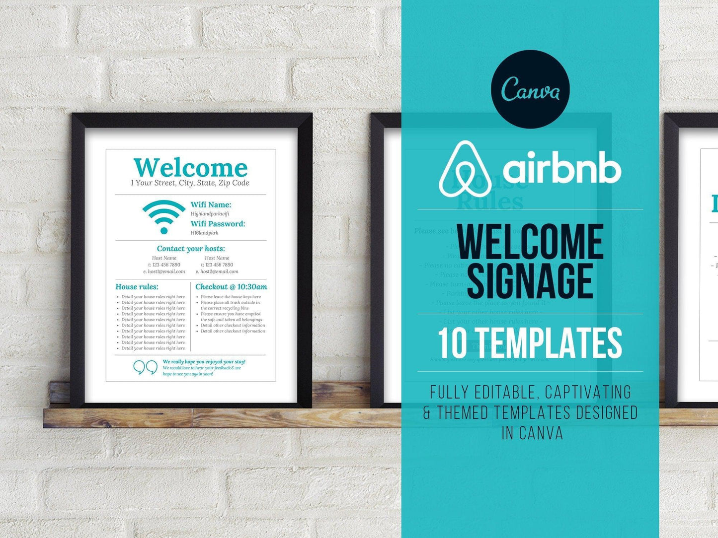 Airbnb Host Posters & Signage Bundle (coastal)