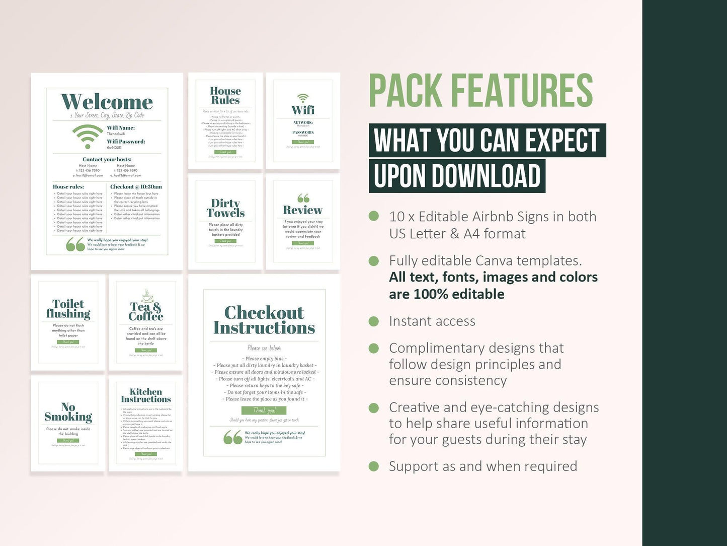 Airbnb Host Posters & Signage Bundle (country)