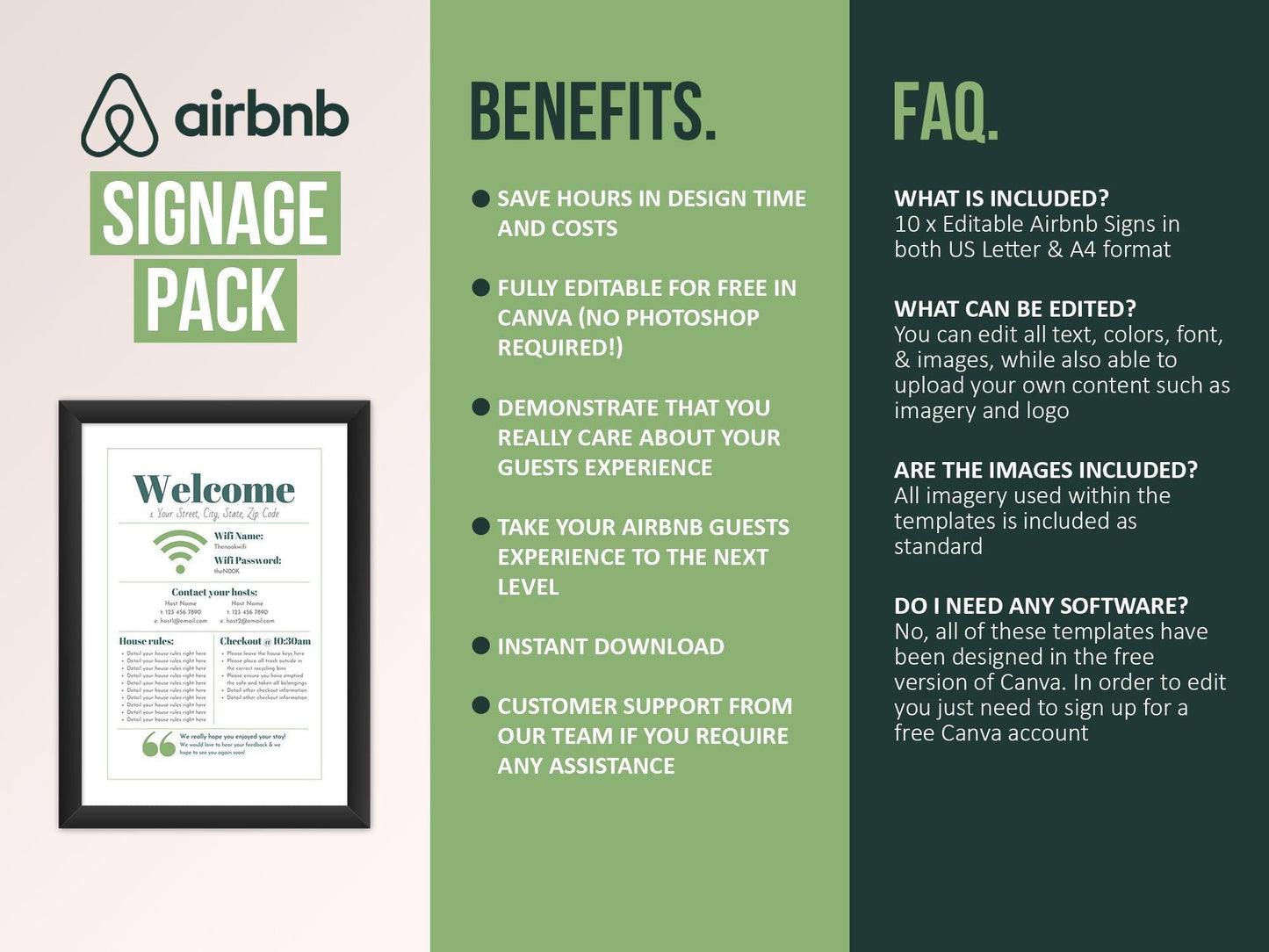 Airbnb Host Posters & Signage Bundle (country)