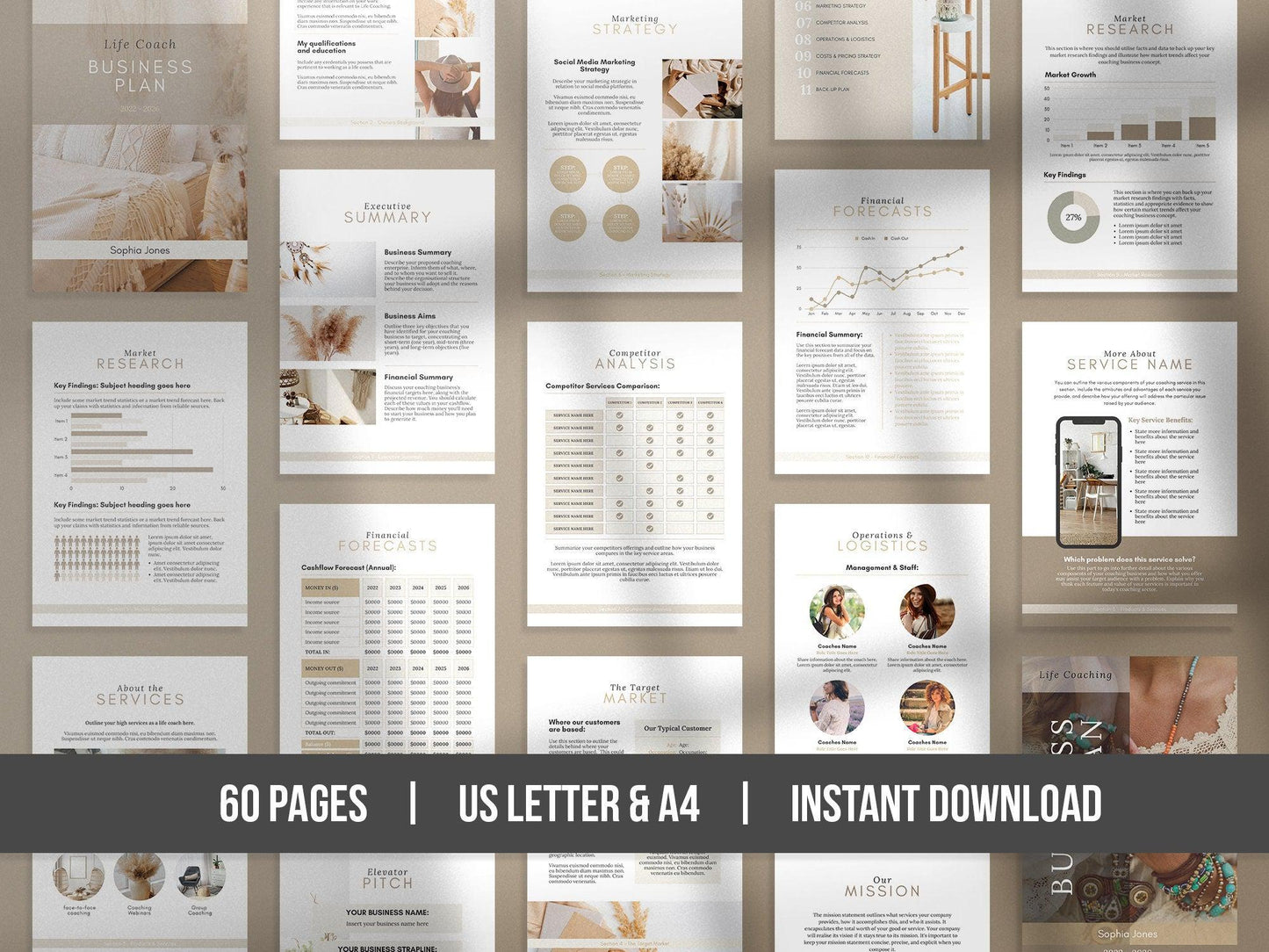 Coaching Business Plan Template (Sand)