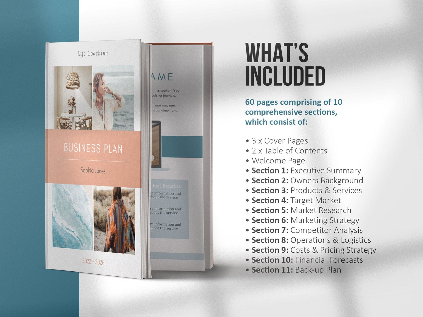 Coaching Business Plan Template (blue)