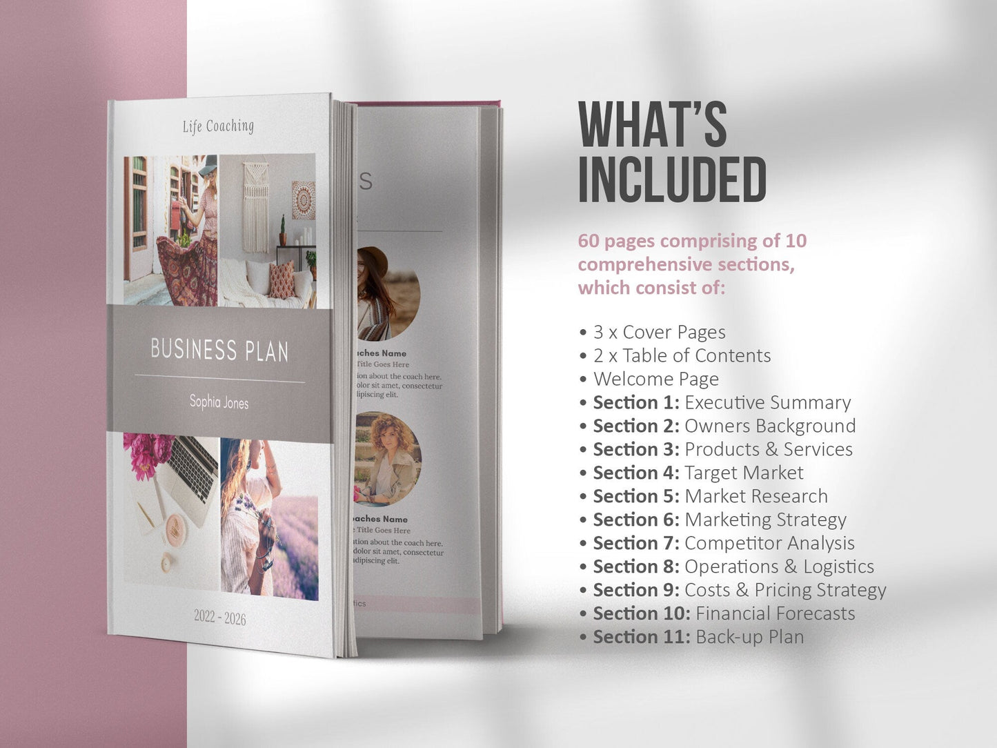 Coaching Business Plan Template (mauve)