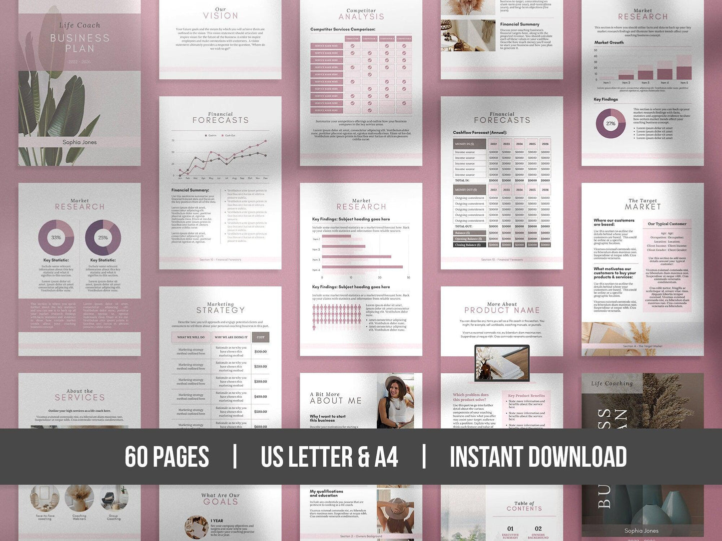Coaching Business Plan Template (mauve)