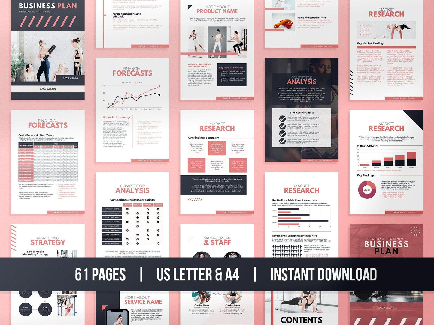 Fitness Business Plan Template (blush)