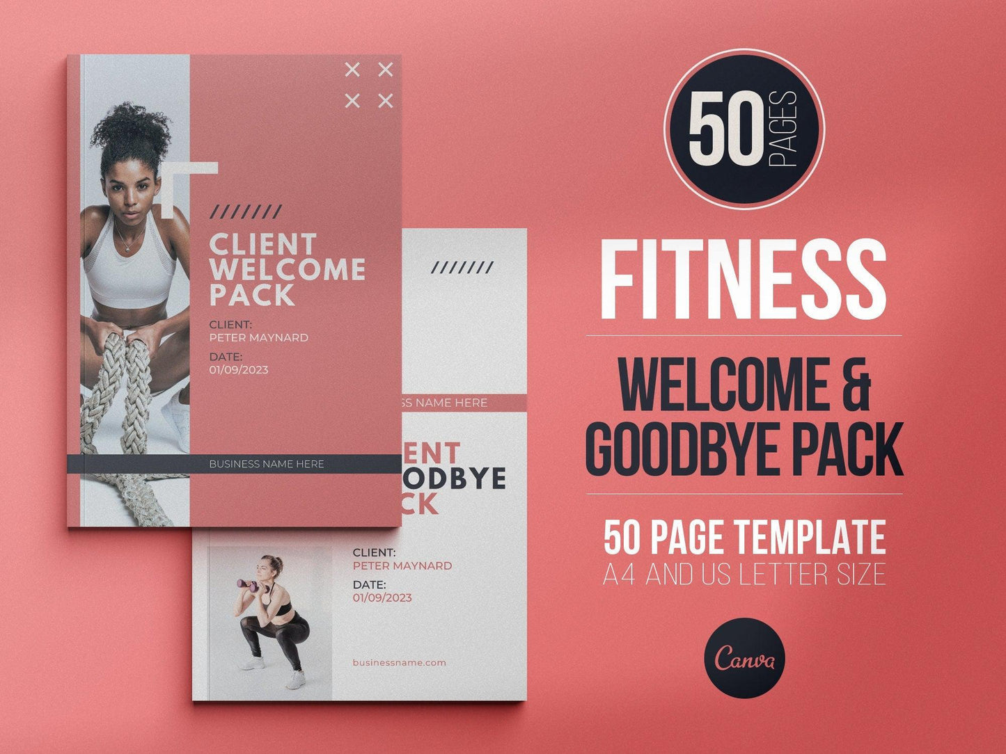 Fitness Client Welcome Pack and Client Goodbye Pack (blush)