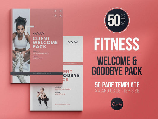 Fitness Client Welcome Pack and Client Goodbye Pack (blush)
