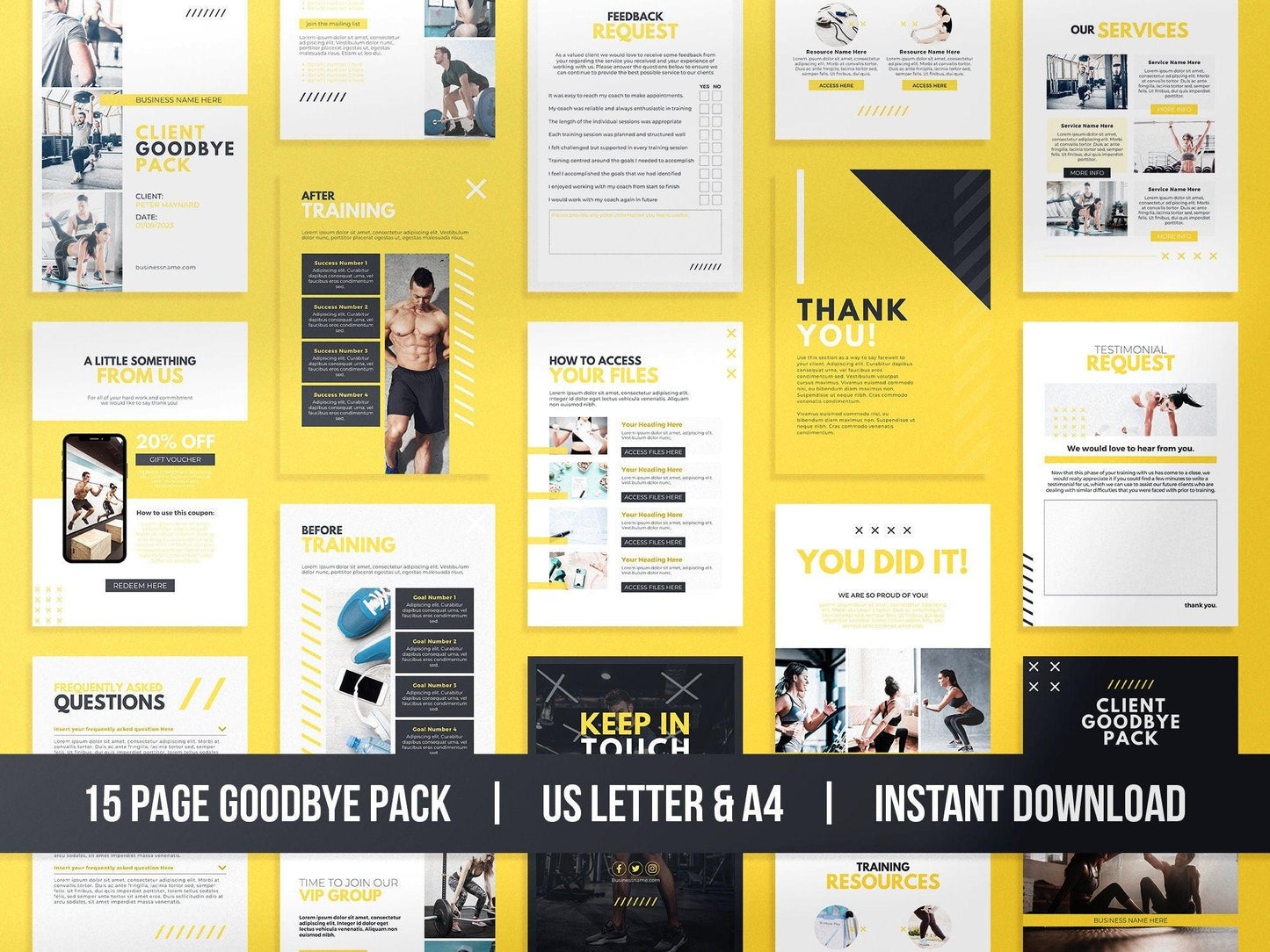 Fitness Client Welcome Pack and Client Goodbye Pack (mustang)