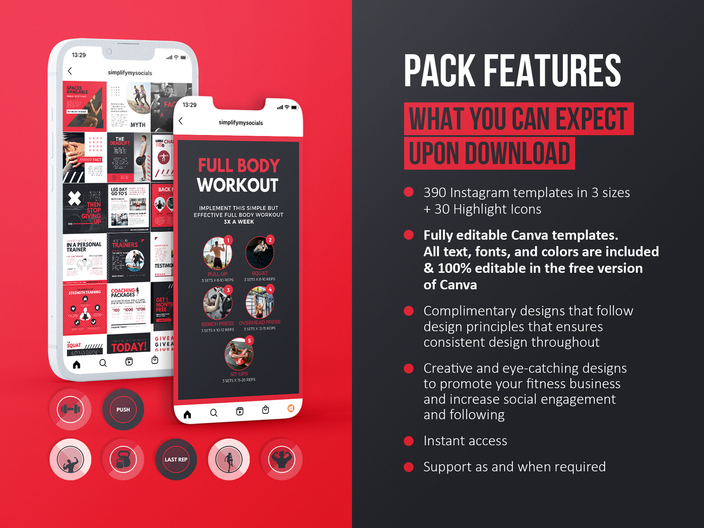 420 Fitness Instagram Post Templates (Scarlet)