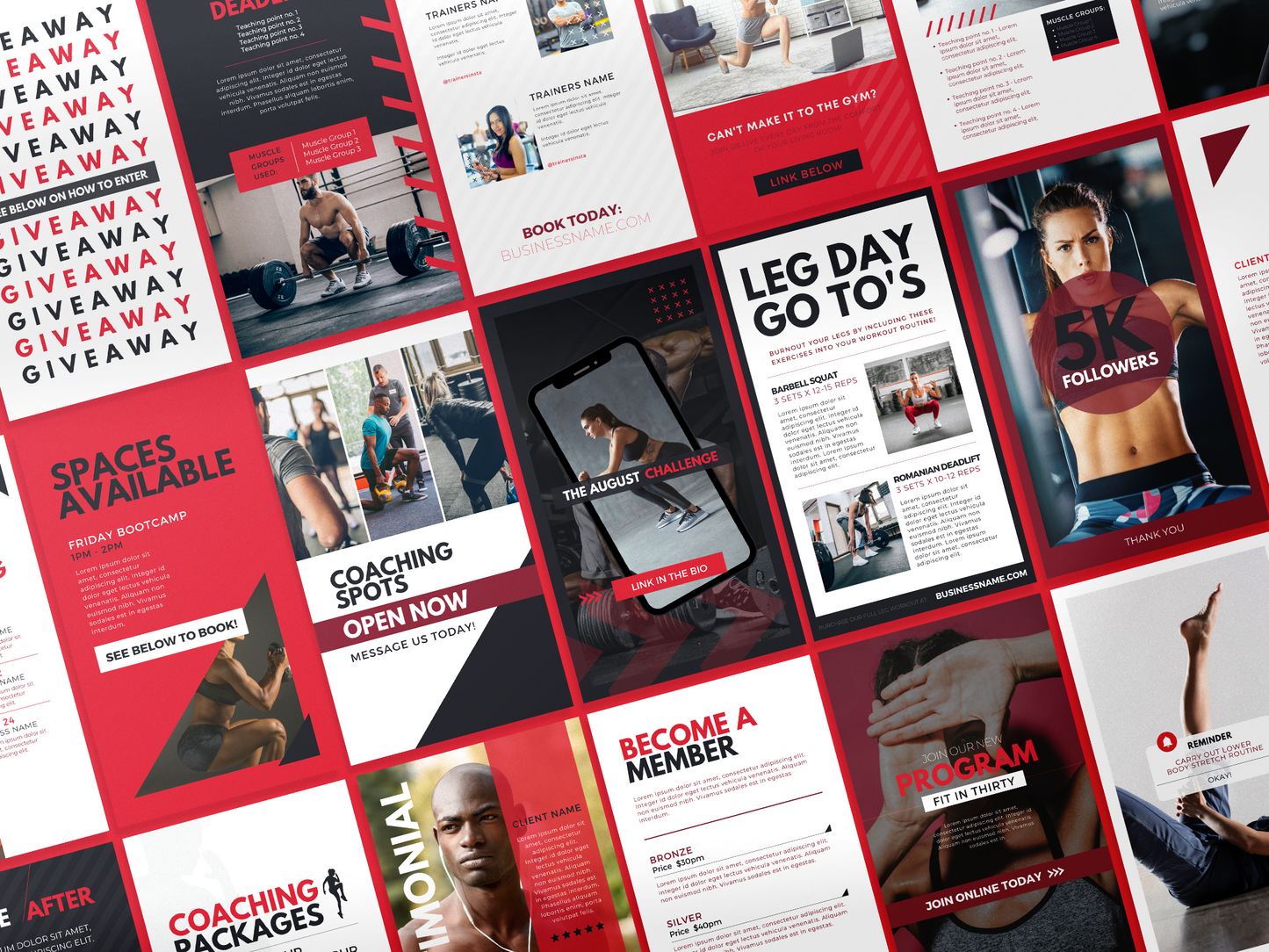 420 Fitness Instagram Post Templates (Scarlet)
