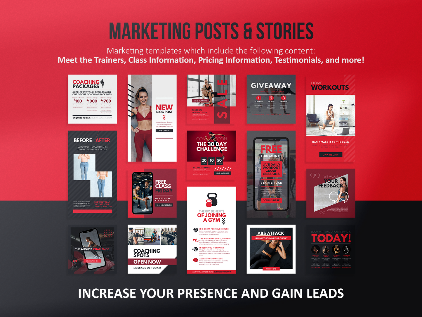 420 Fitness Instagram Post Templates (Scarlet)