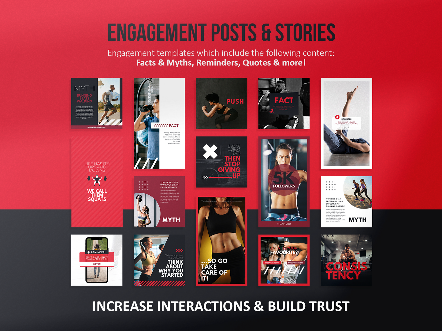 420 Fitness Instagram Post Templates (Scarlet)