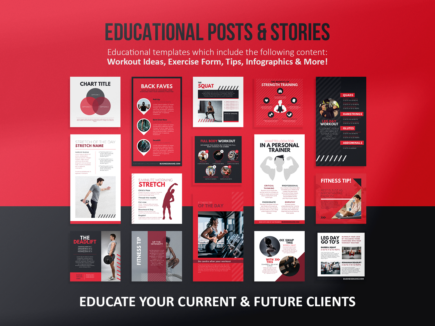 420 Fitness Instagram Post Templates (Scarlet)