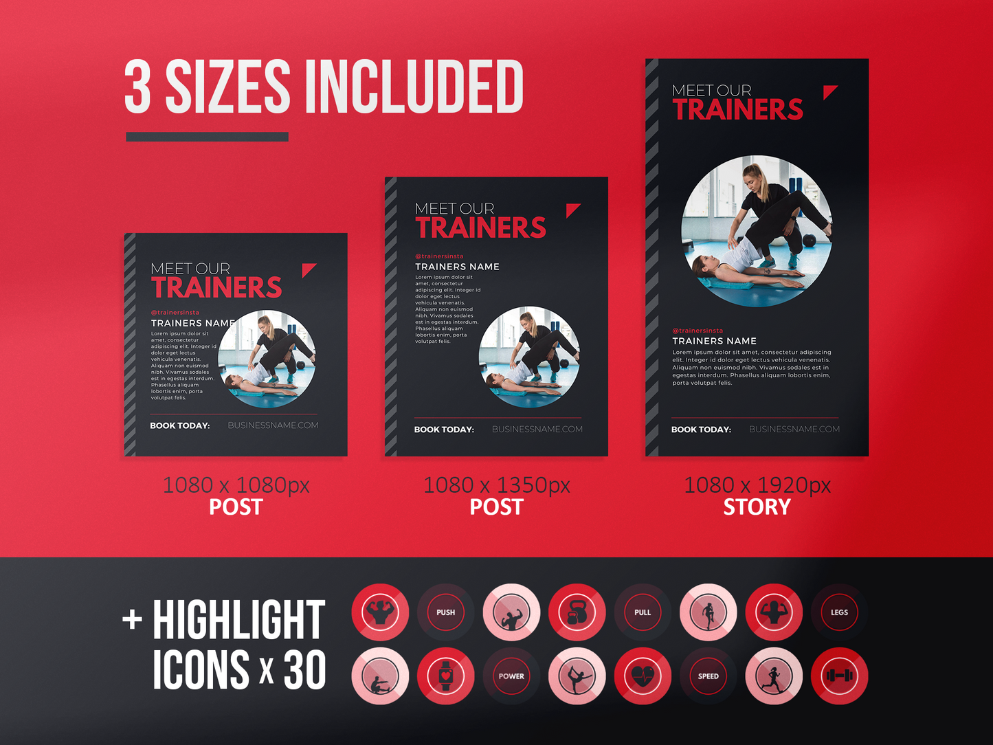 420 Fitness Instagram Post Templates (Scarlet)
