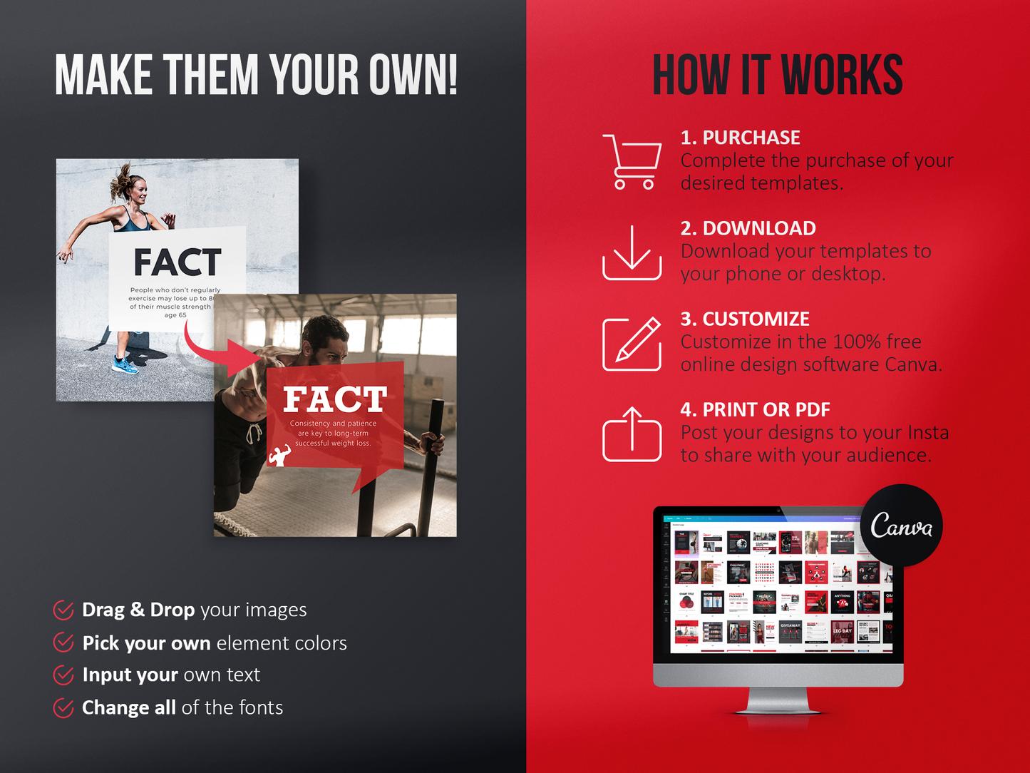 420 Fitness Instagram Post Templates (Scarlet)