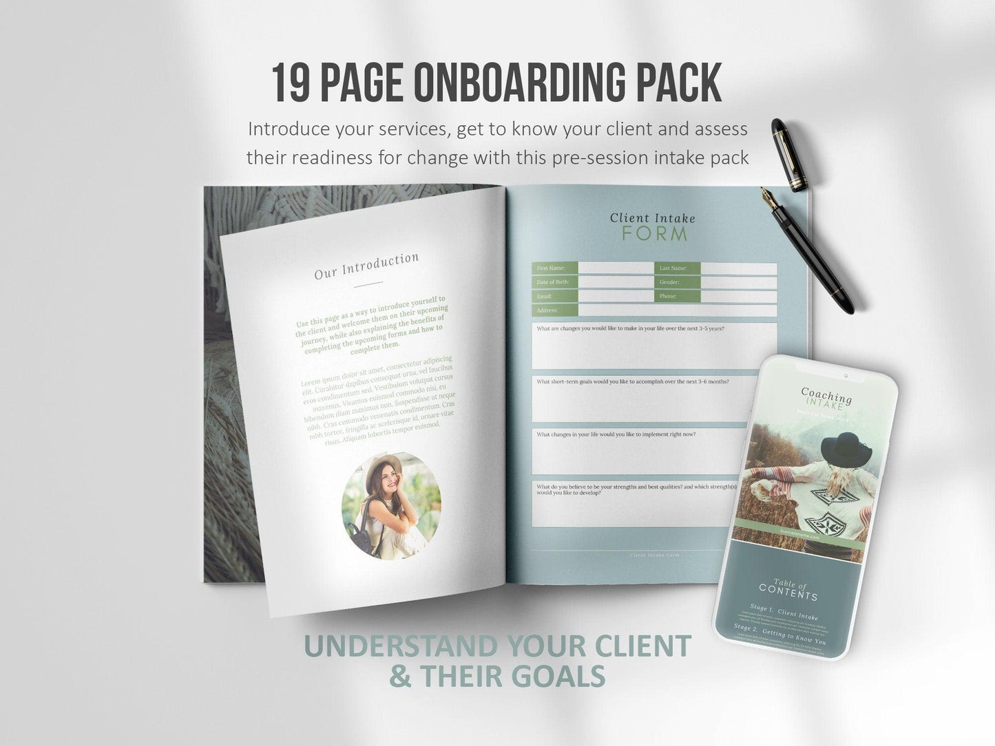 Life Coaching Client Intake Forms (green)