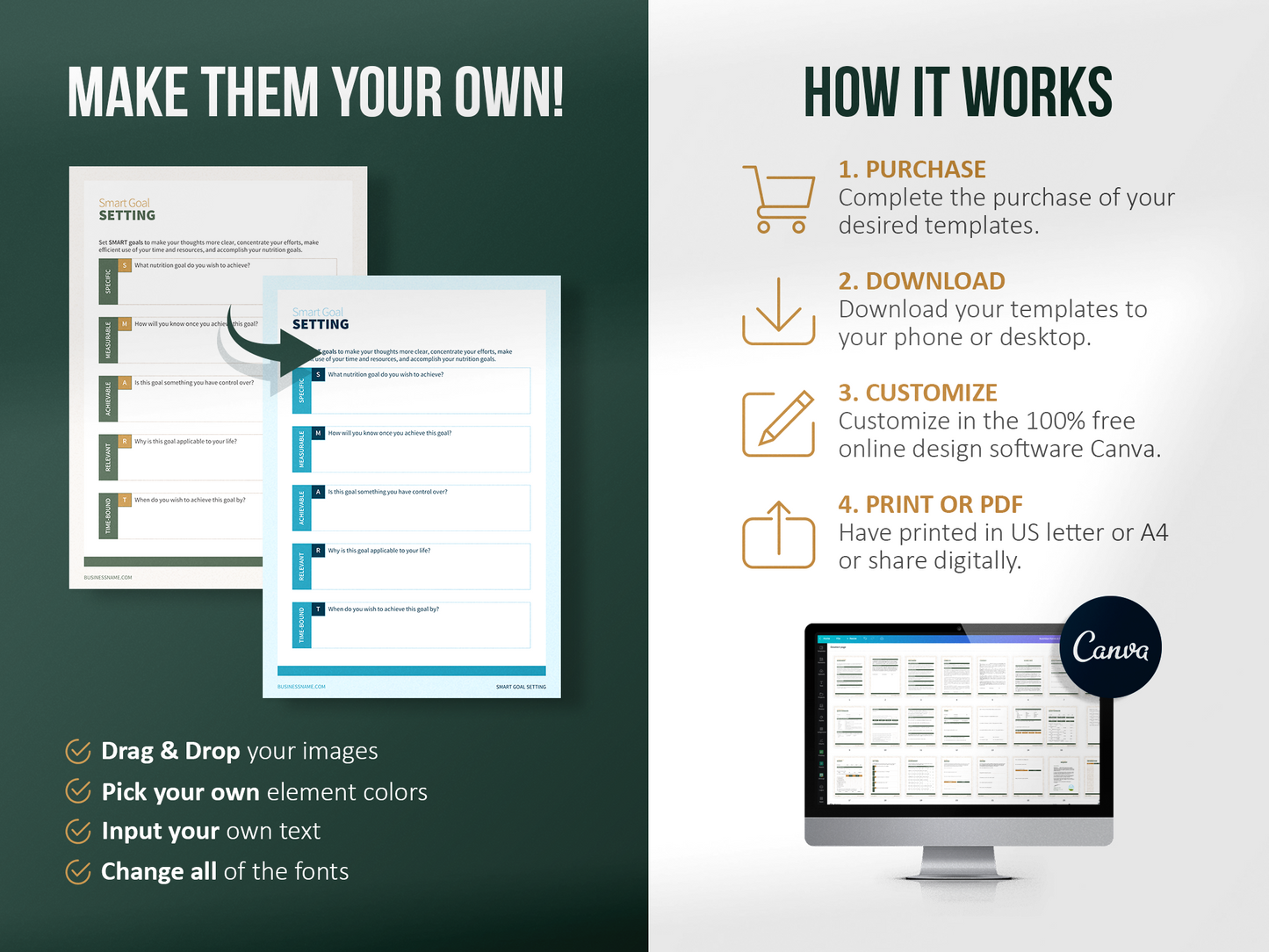 Nutrition Coach Client Intake Forms and Nutrition Trackers (Nature)