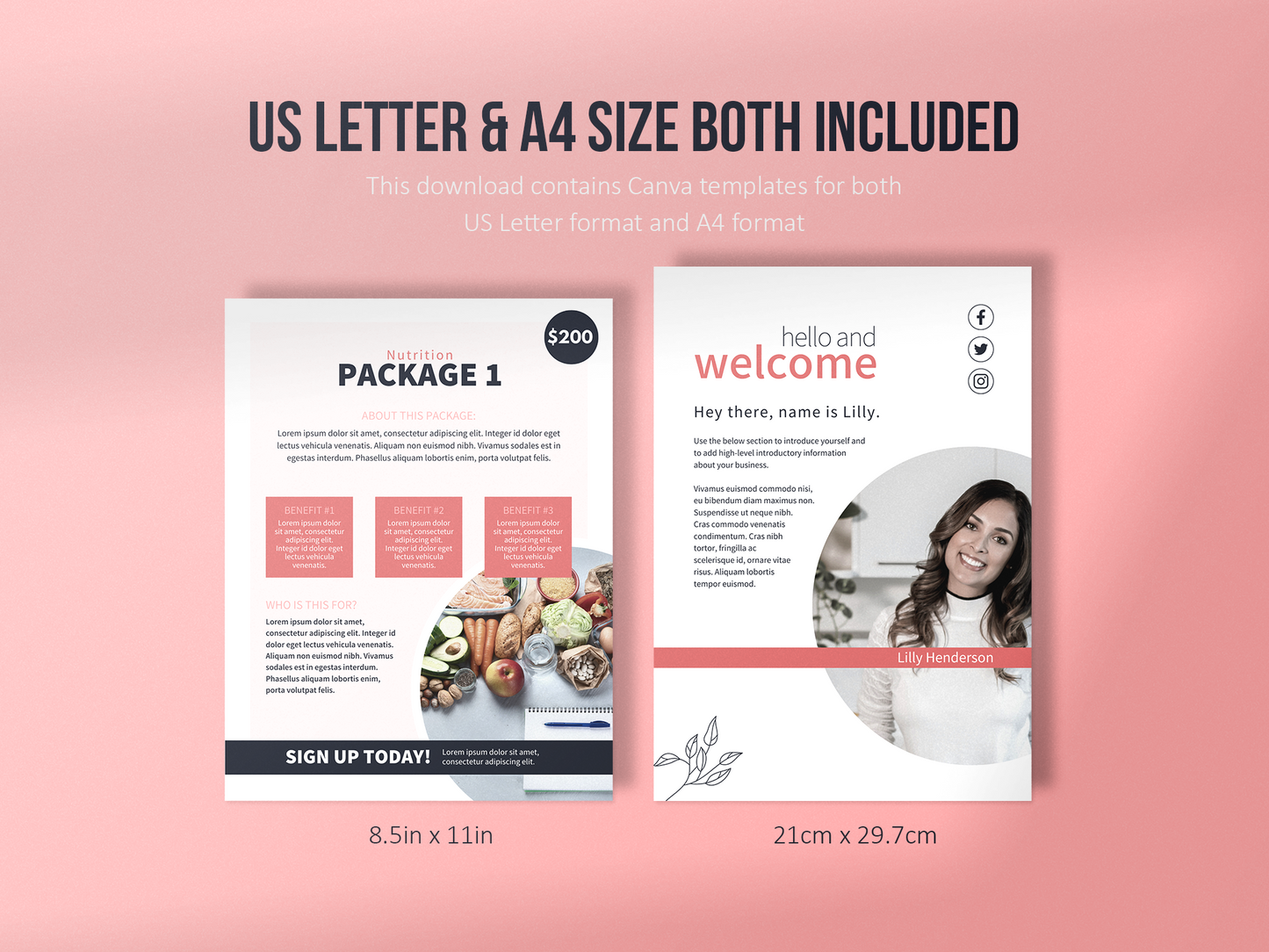 Nutrition Client Welcome Pack and Client Goodbye Pack Templates | Dietitian Onboarding and Offboarding | Nutritionist ebook | Canva Template