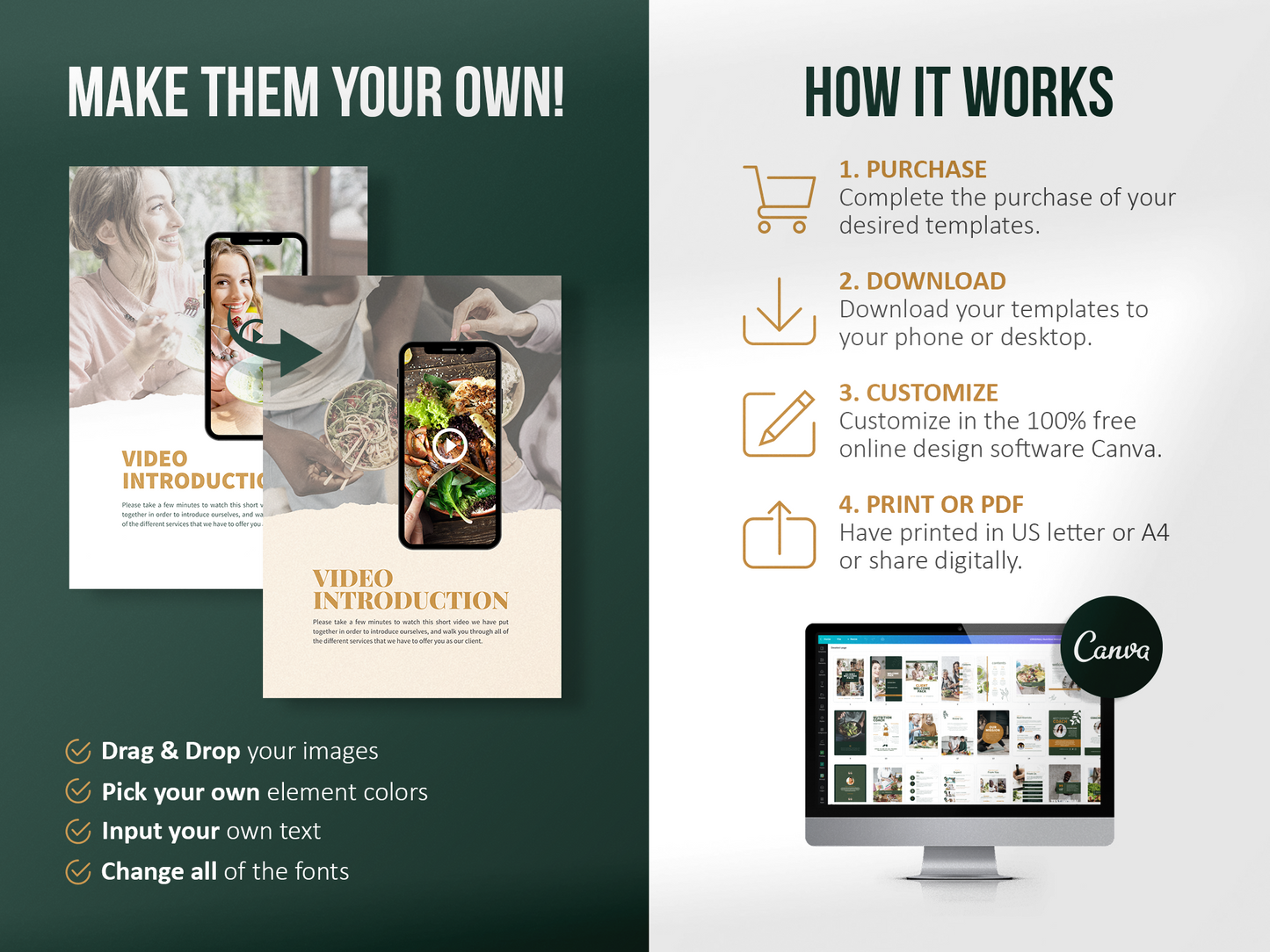 Nutrition Client Welcome Pack and Client Goodbye Pack Templates (Nature)