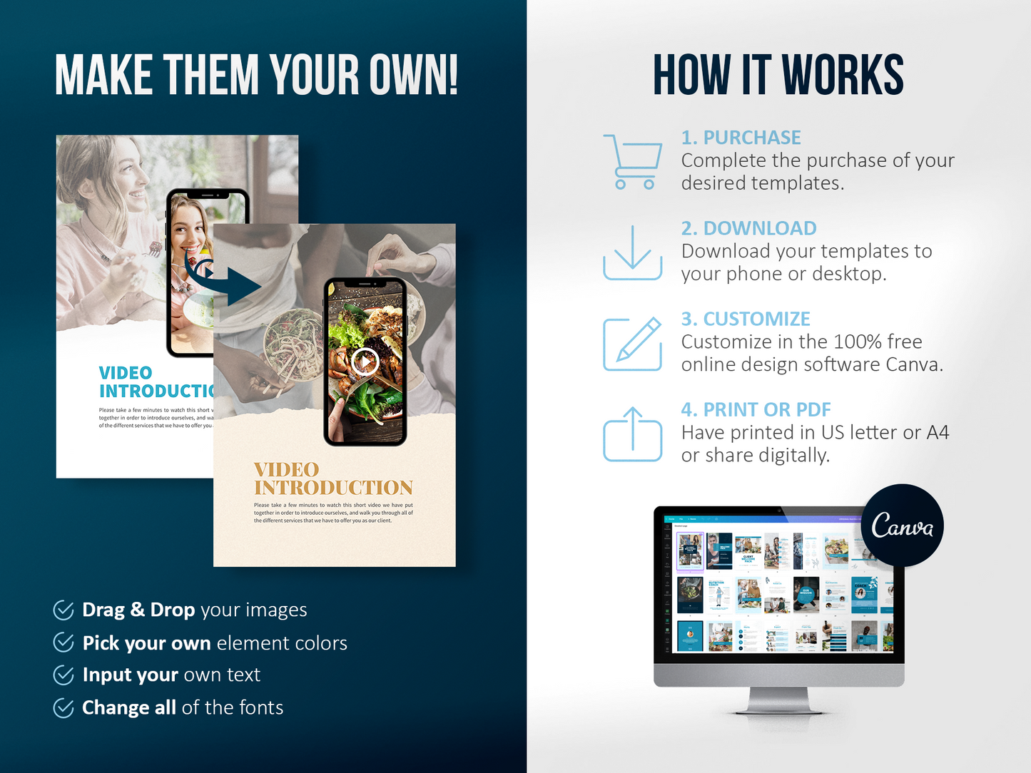 Nutrition Client Welcome Pack and Client Goodbye Pack Templates (Sky)