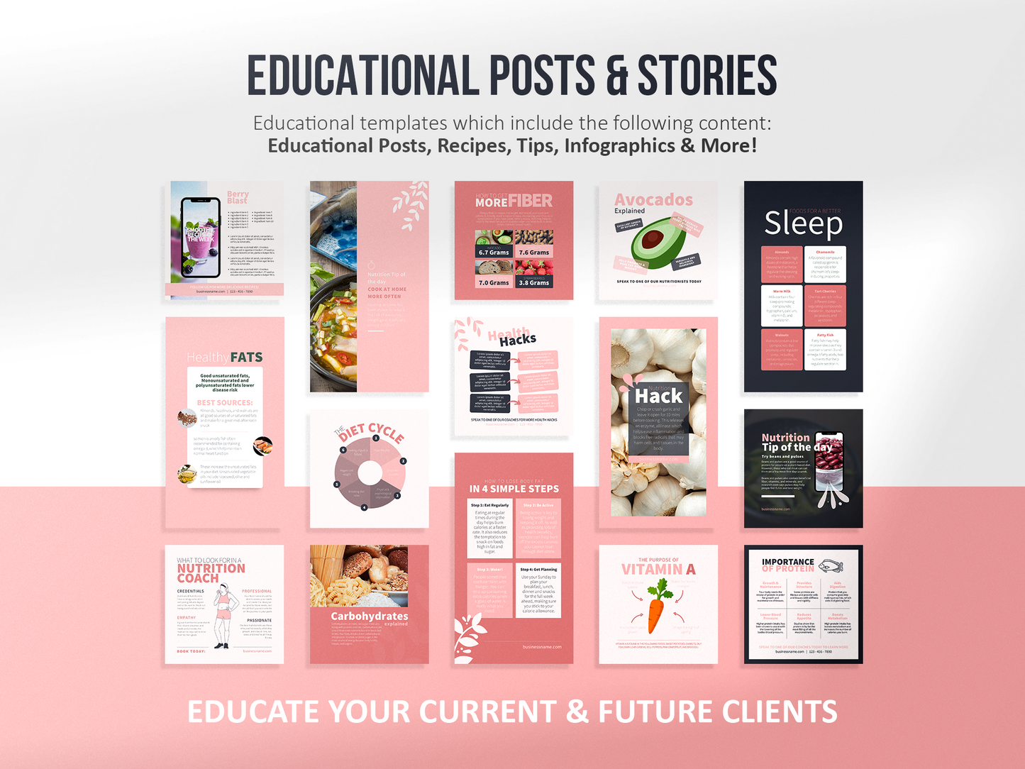 420 Health & Nutrition Post Templates (Blush)