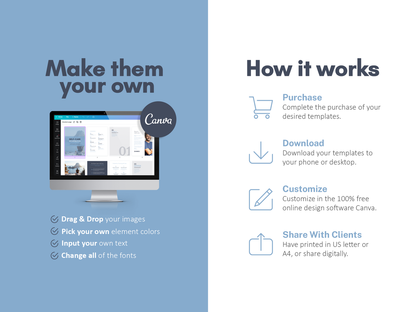 Self-Care Workbook (Denim)