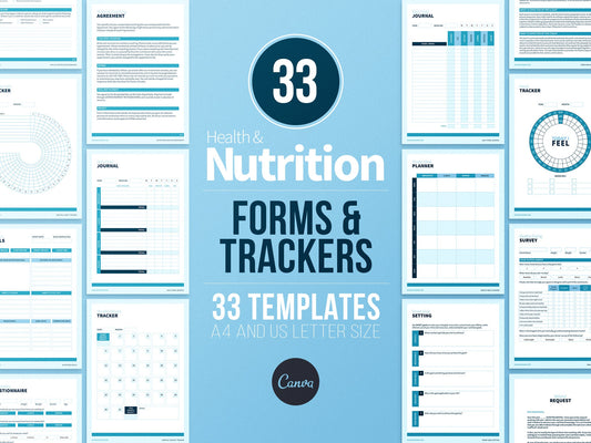 Nutrition Coach Client Intake Forms and Nutrition Trackers (Sky)