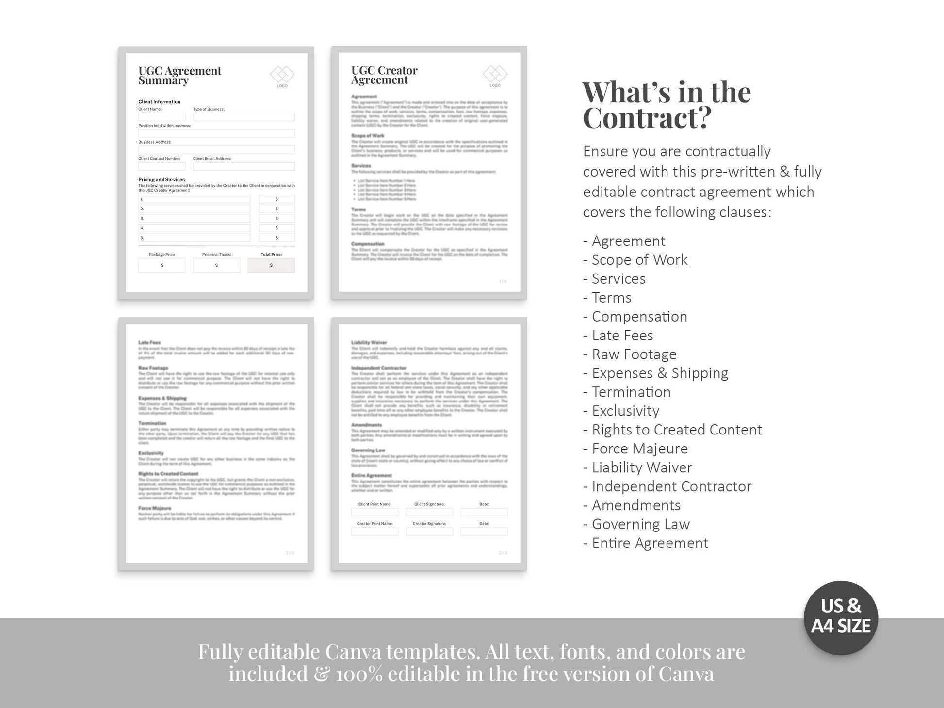 UGC Creator Contract Agreement Template