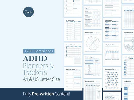ADHD Adult Printable Planners and Trackers