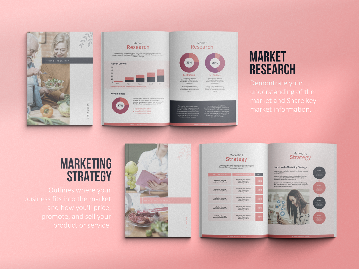 Nutritionist Business Plan Template (Blush)