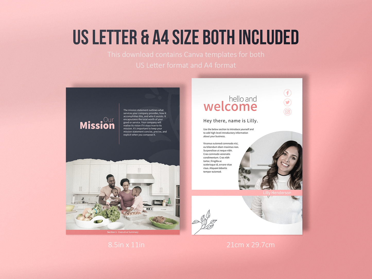 Nutritionist Business Plan Template (Blush)