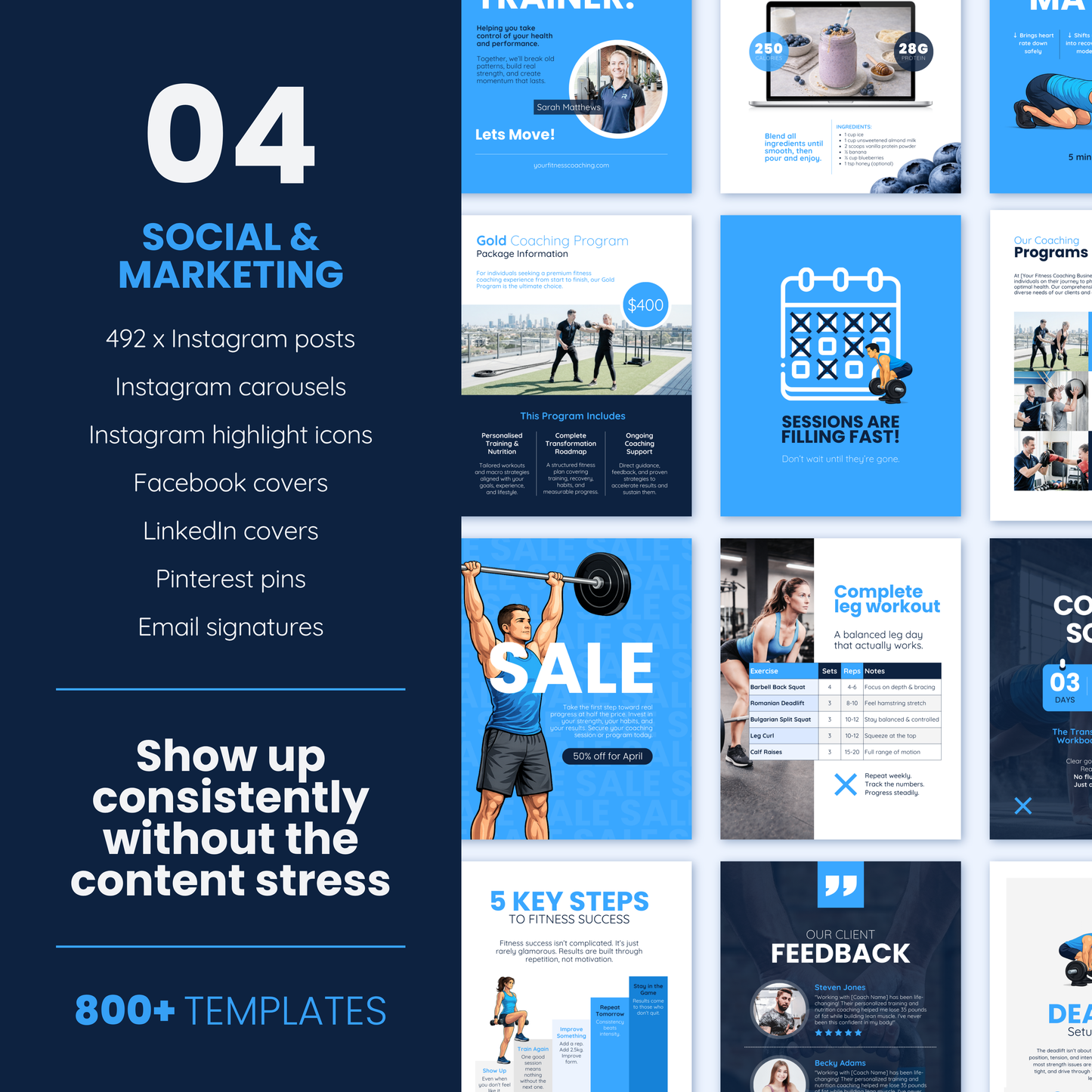 Fitness Coach Ultimate Branding Toolkit (Blue)