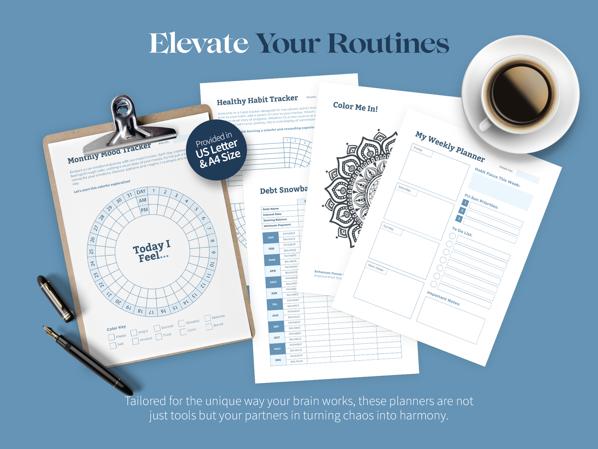 ADHD Adult Printable Planners and Trackers