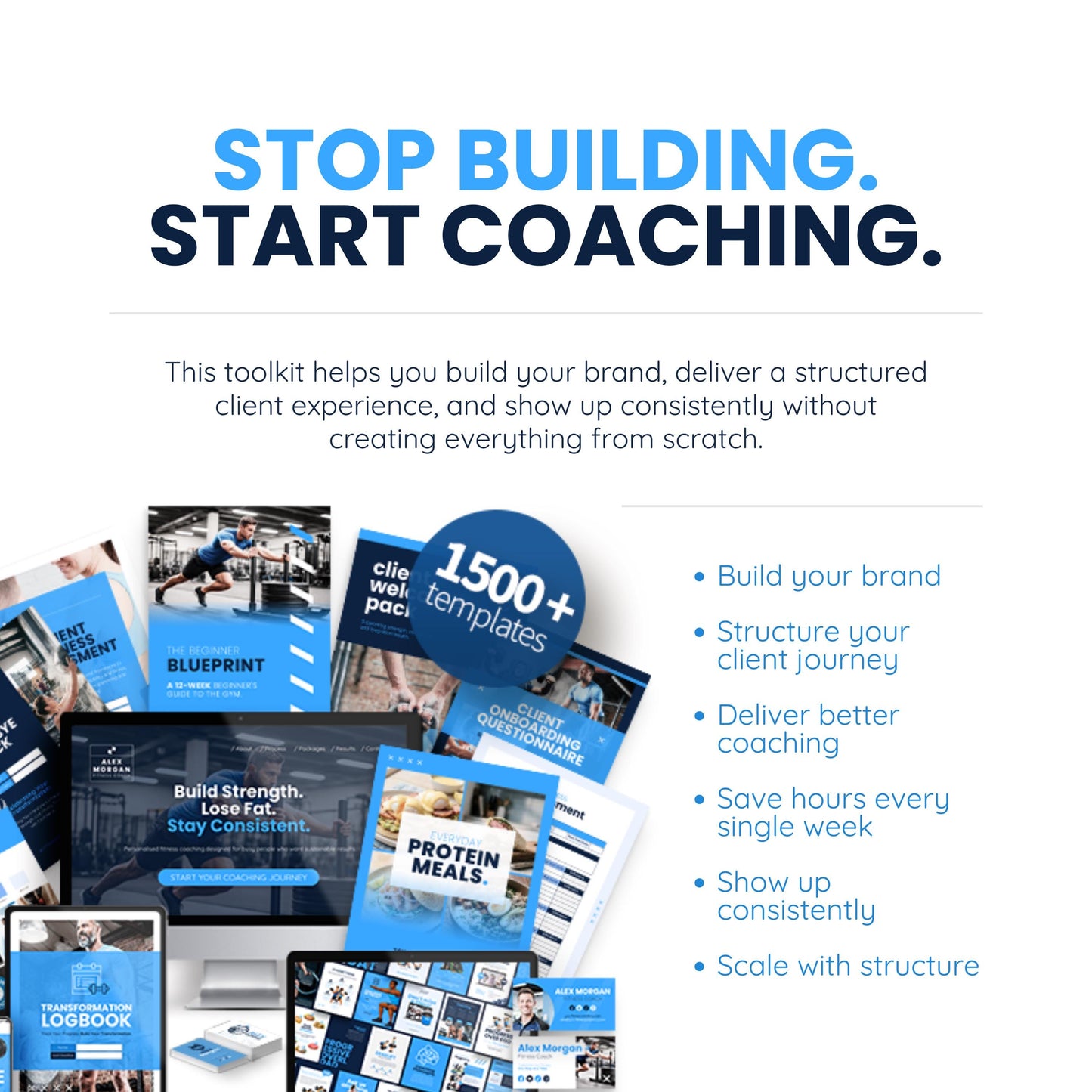 Fitness Coach Ultimate Branding Toolkit (Blue)